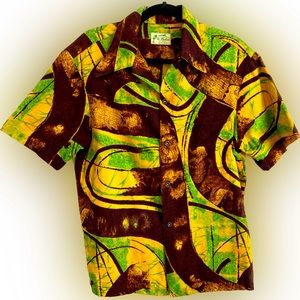 Rare Vintage Hawaiian Shirt Amazing Colors 100% Cotton